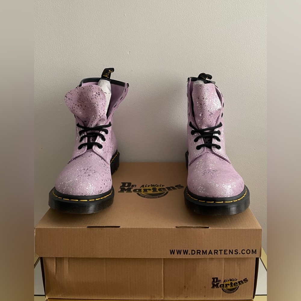 New Dr. Martens Suede Lilac Boots